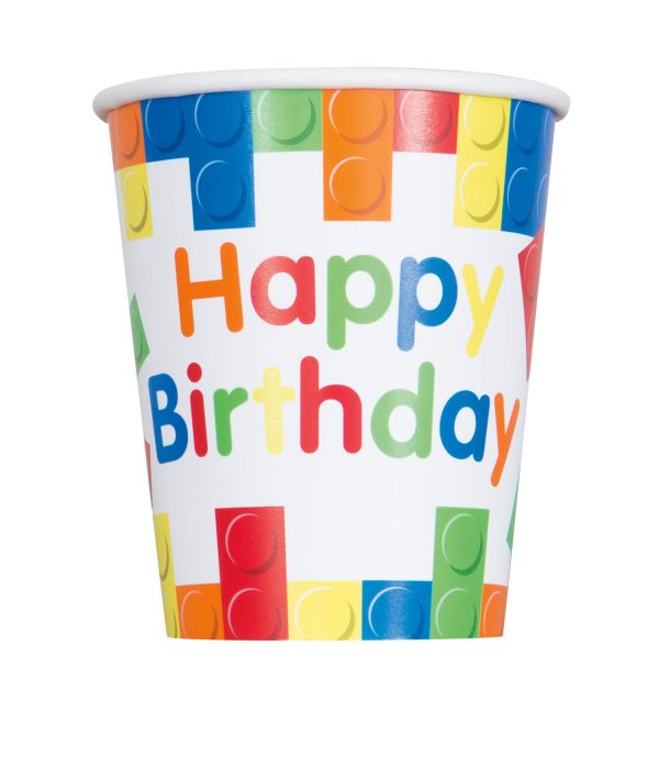 Building Blocks Birthday 9oz Paper Cups, 8ct For Cheap