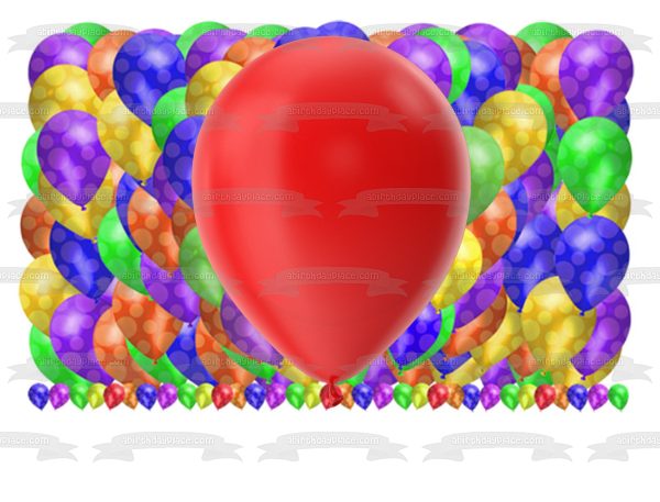 Colorful Balloons Collage Edible Cake Topper Image ABPID57440 Fashion