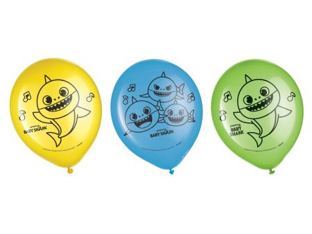 Baby Shark Latex Balloons, 6ct Sale