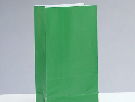 Green Paper Party Bags, 12ct For Cheap