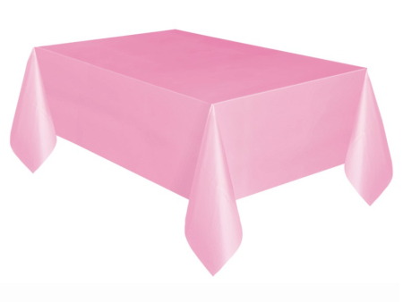 Lovely Pink Solid Rectangular Plastic Table Cover, 54  x 108  Supply