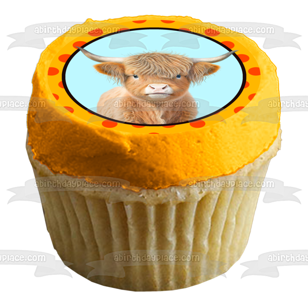 Baby Highland Cow Edible Cake Topper Image ABPID57437 Discount