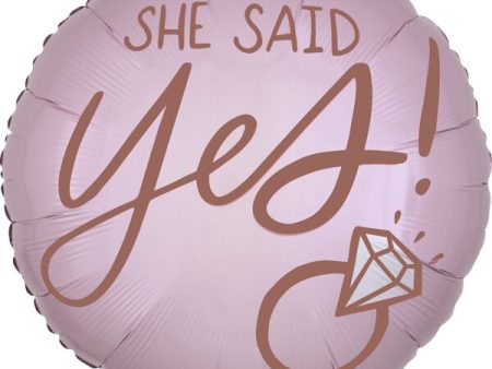 Blush Wedding She Said Yes! 17  Foil Balloon, 1ct on Sale