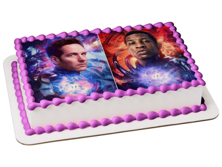 Ant-Man and the Wasp: Quantumania Scott Lang and Kang the Conqueror Edible Cake Topper Image ABPID57423 For Cheap